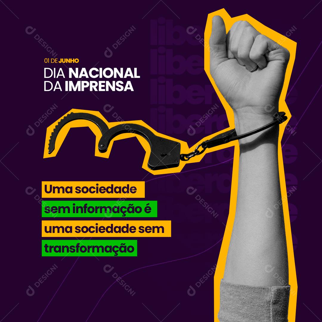 Social Media Uma Sociedade sem informações Dia Da Imprensa 1 de Junho PSD Editável