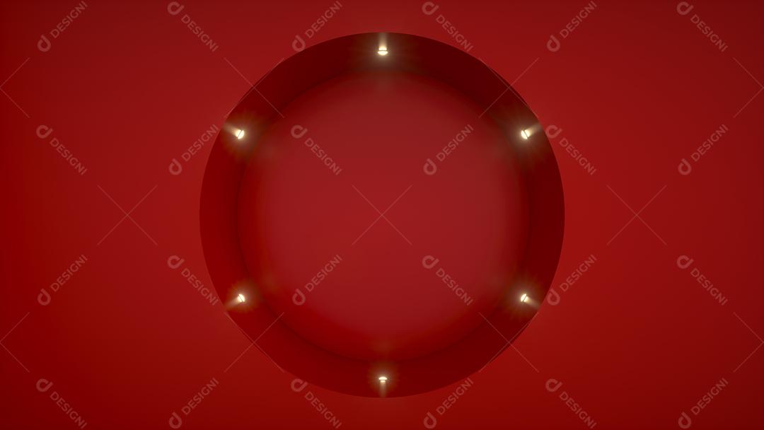 forma de palco de pódio redondo vermelho