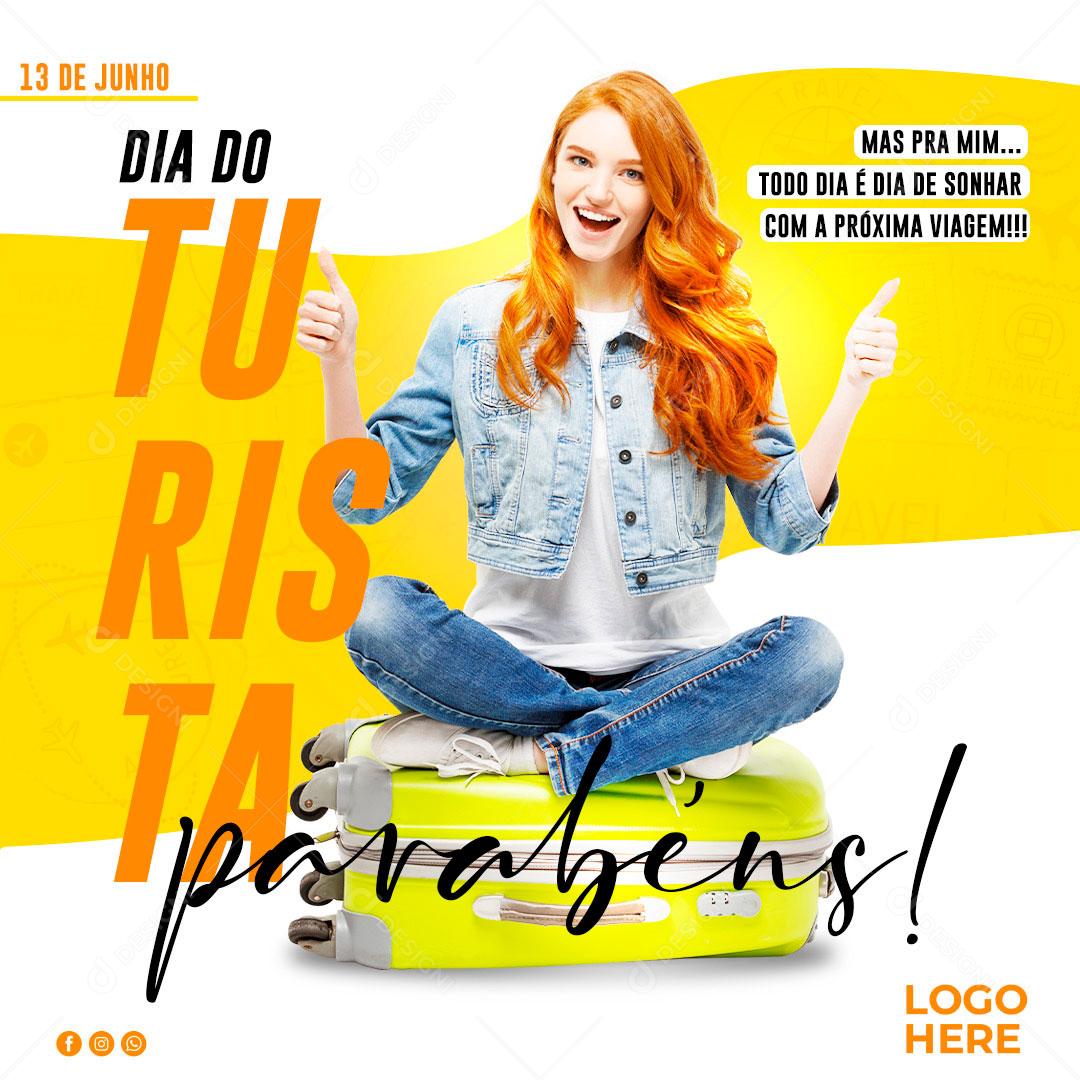 Dia Do Turista Parabéns 13 De Junho Data Comemorativa Social Media PSD Editável