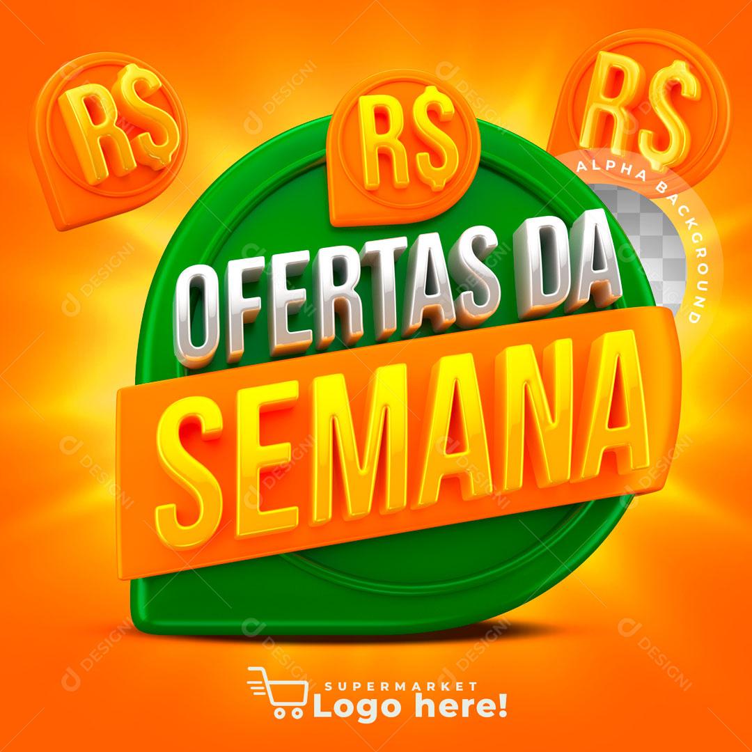 Selo 3D Ofertas Da Semana Promoções PSD