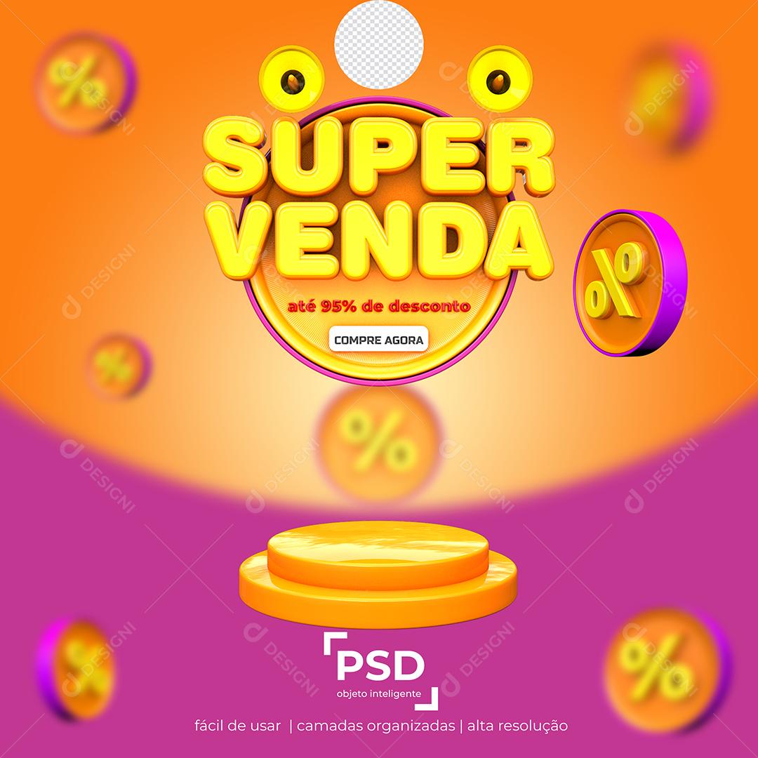 Social Media Template Super Venda Até 95% de Desconto PSD Editável