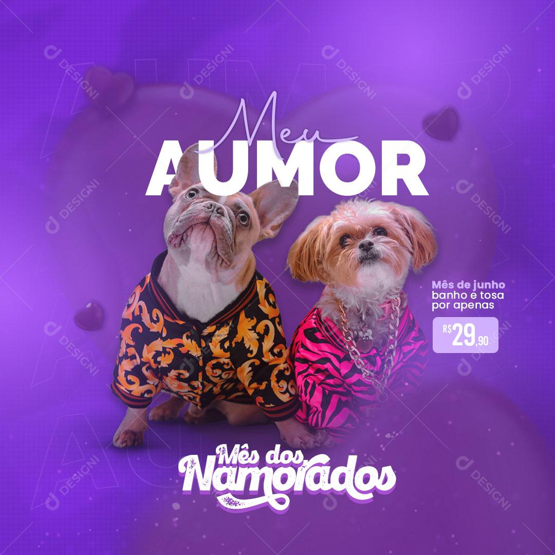 Post Pet Shop Dia dos Namorados Social Media PSD Editável