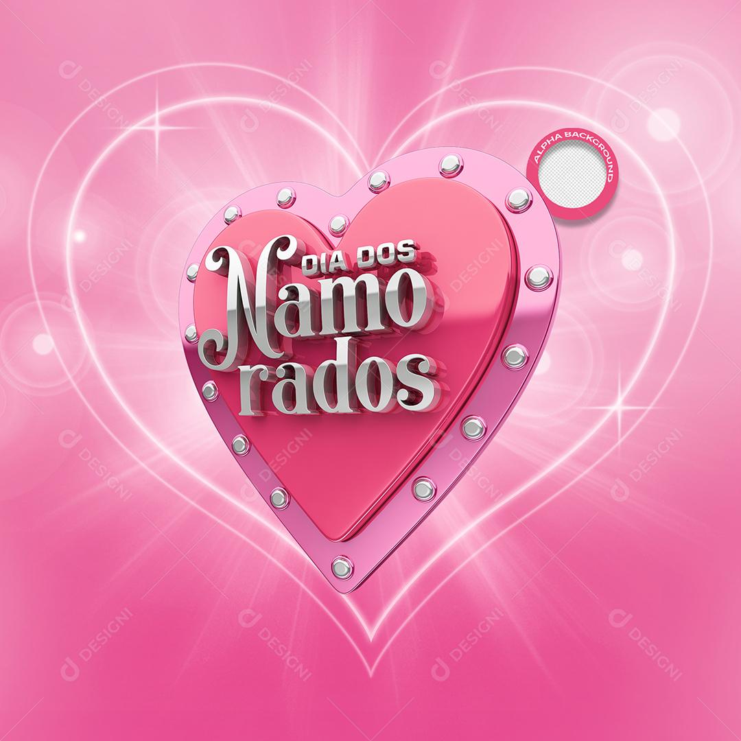 Selo 3D Dia Dos Namorados Para Composição PSD
