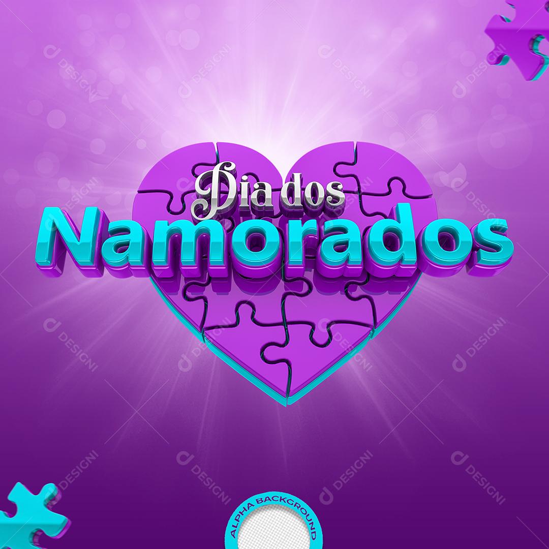 Dia Dos Namorados Selo 3D PSD