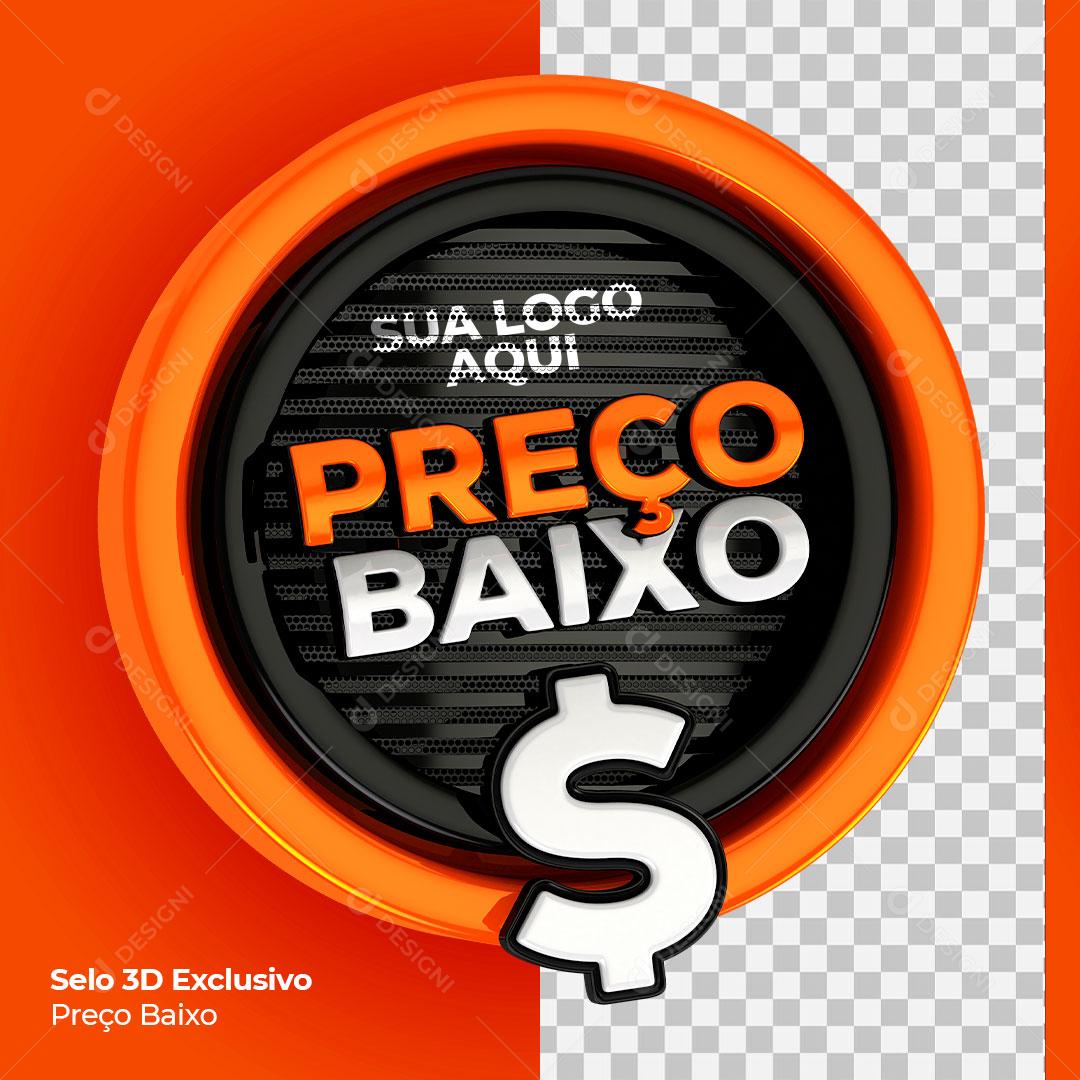 Selo 3D Preço Baixo Promoções PSD