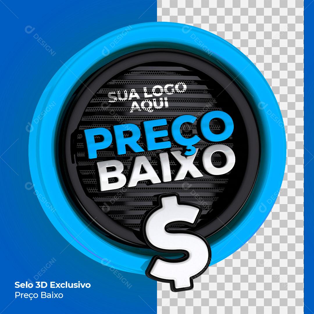 Selo 3D Preço Baixo Promoções PSD