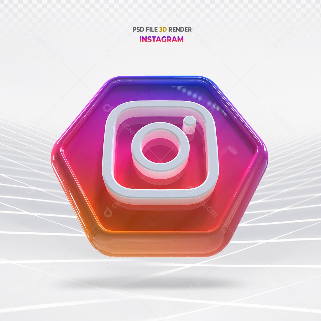 Ícones Instagram 3D Para Composição PSD
