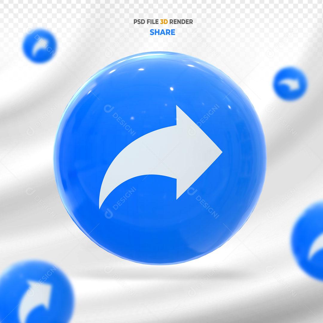 Ícones Compartilhar 3D Para Composição PSD