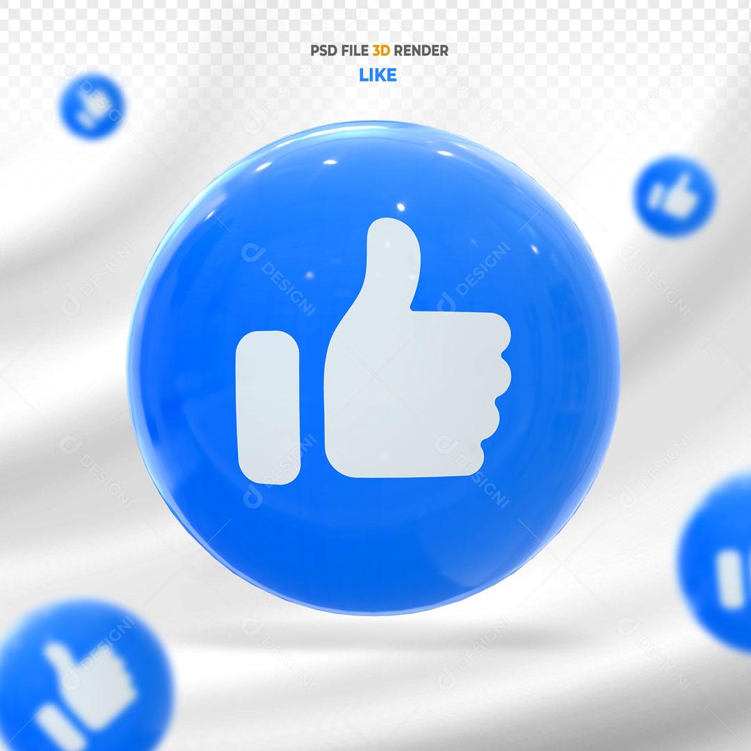 Ícones Like 3D Para Composição PSD
