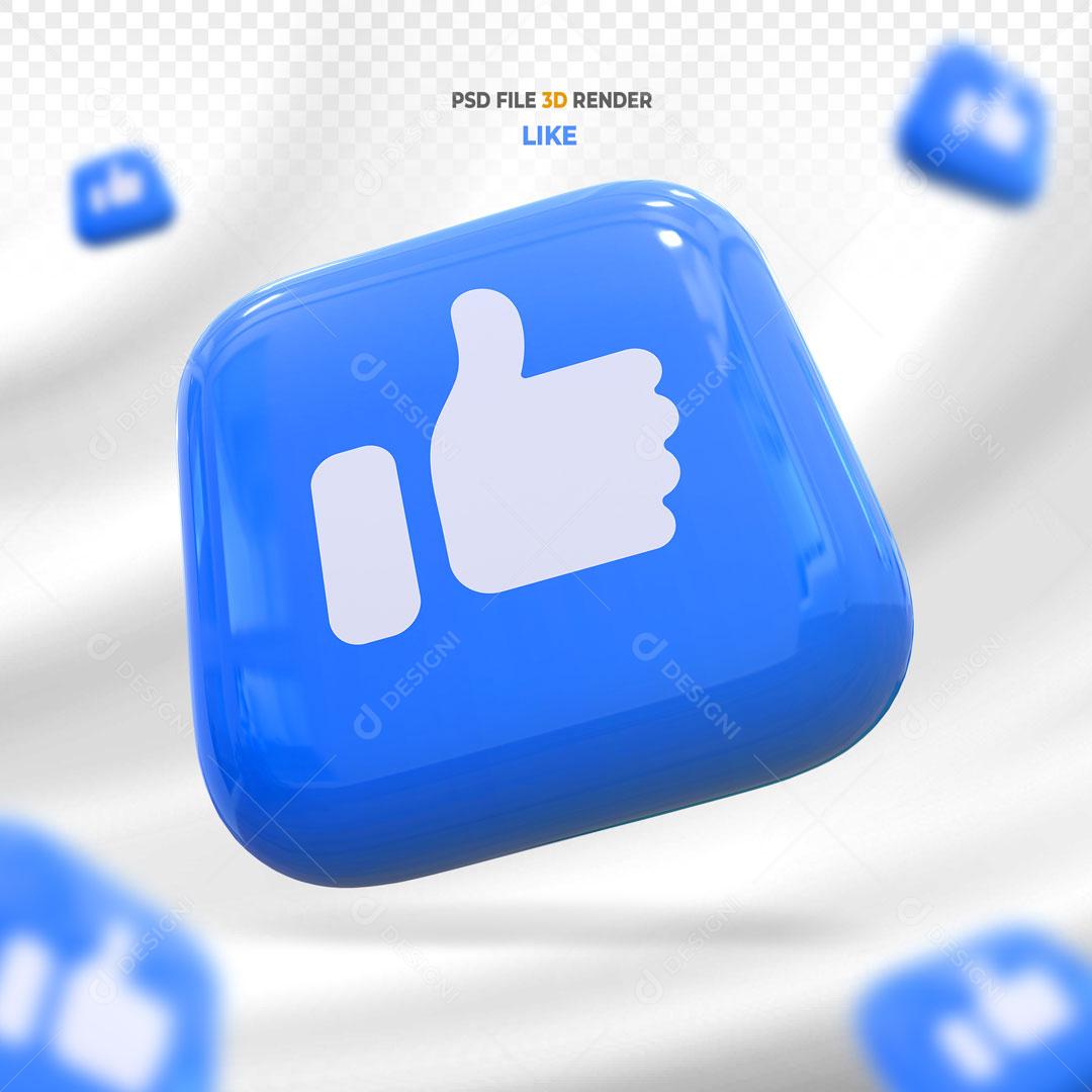 Ícones Like 3D Para Composição PSD