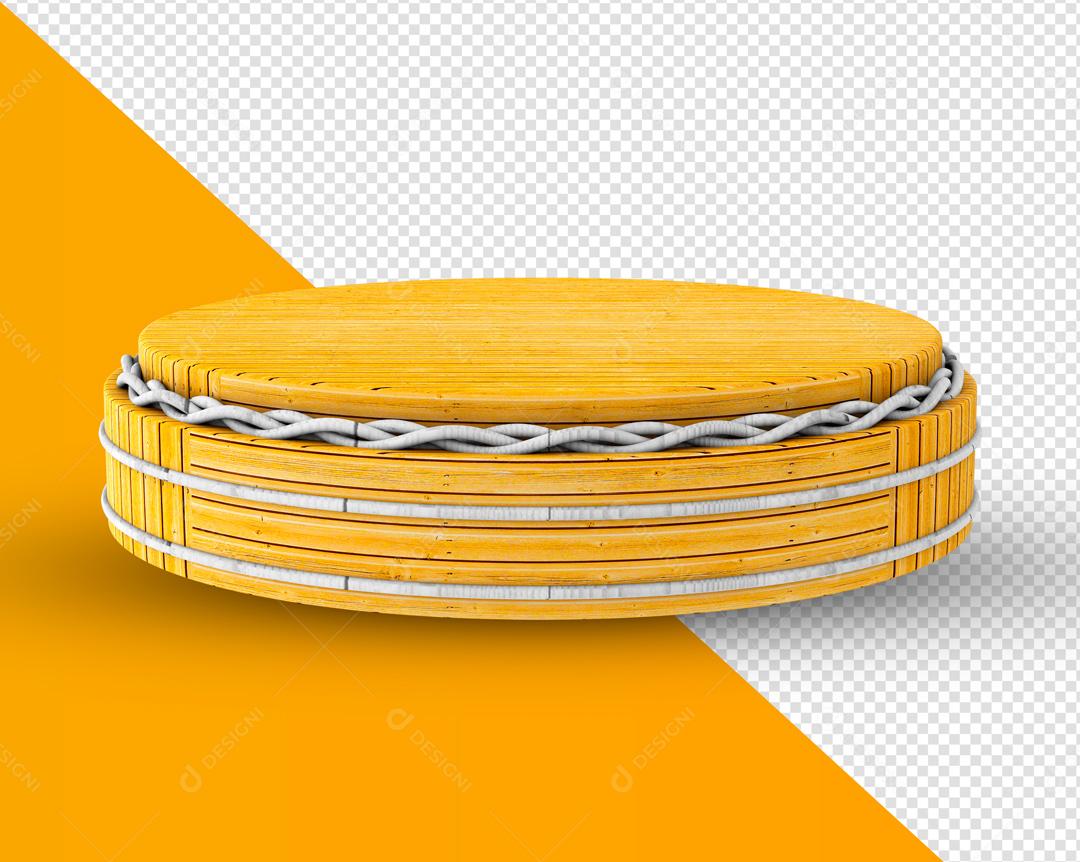Podium de Madeira Elemento 3D para Composição PSD