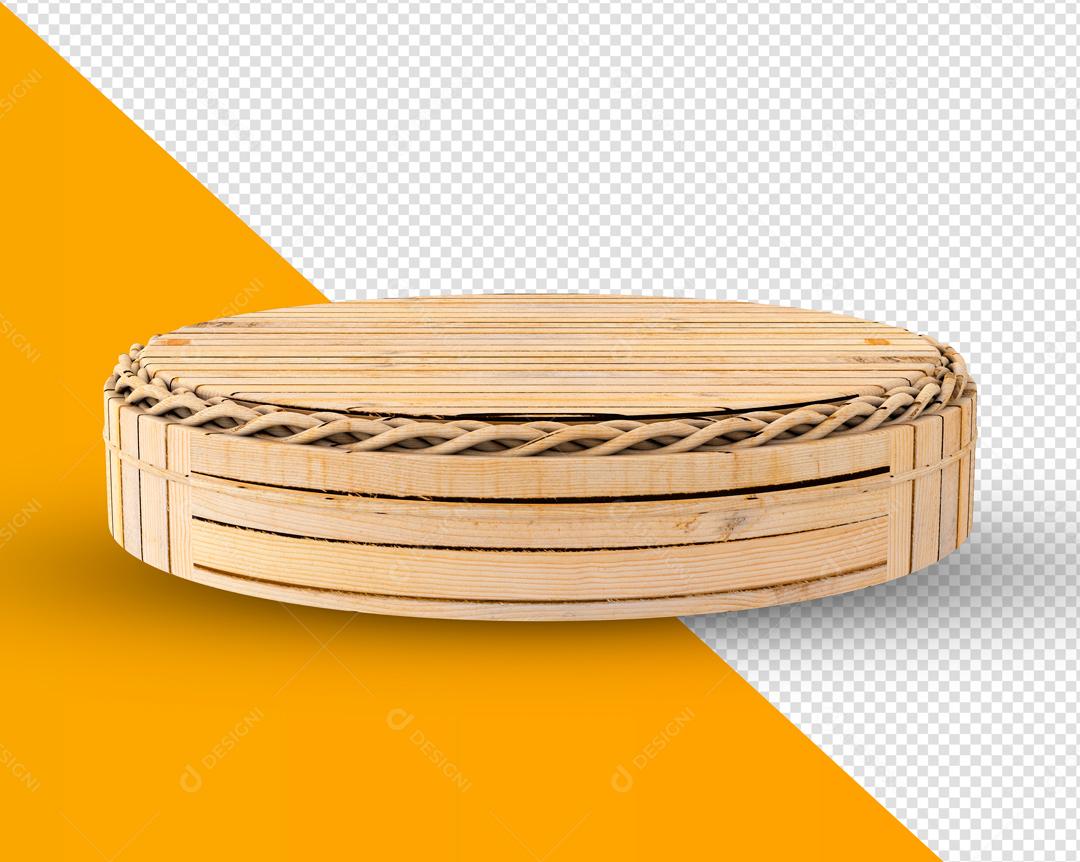 Wooden Podium 3D Element for Compositing PSD
