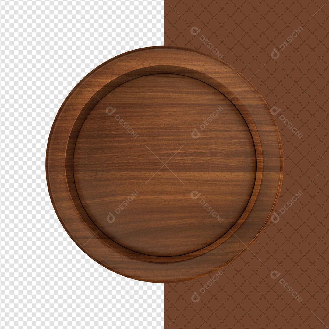 Elemento 3D Círculo de Madeira de São João para Composição PSD