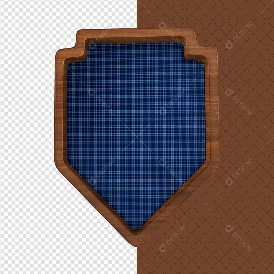 Madeira de São João com Textura Xadrez Azul Elemento 3D PSD