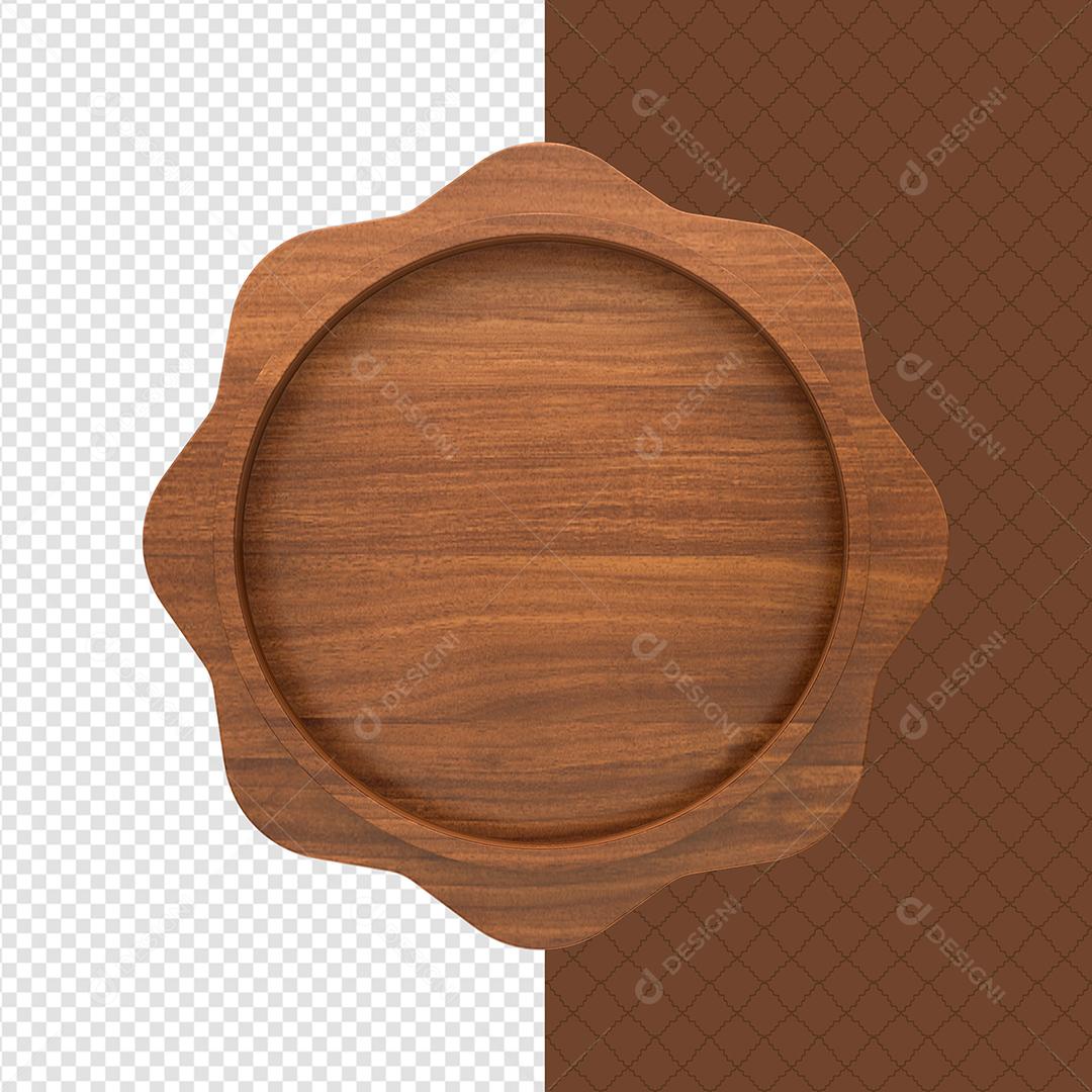 Elemento 3D de Madeira de São João para Composição PSD