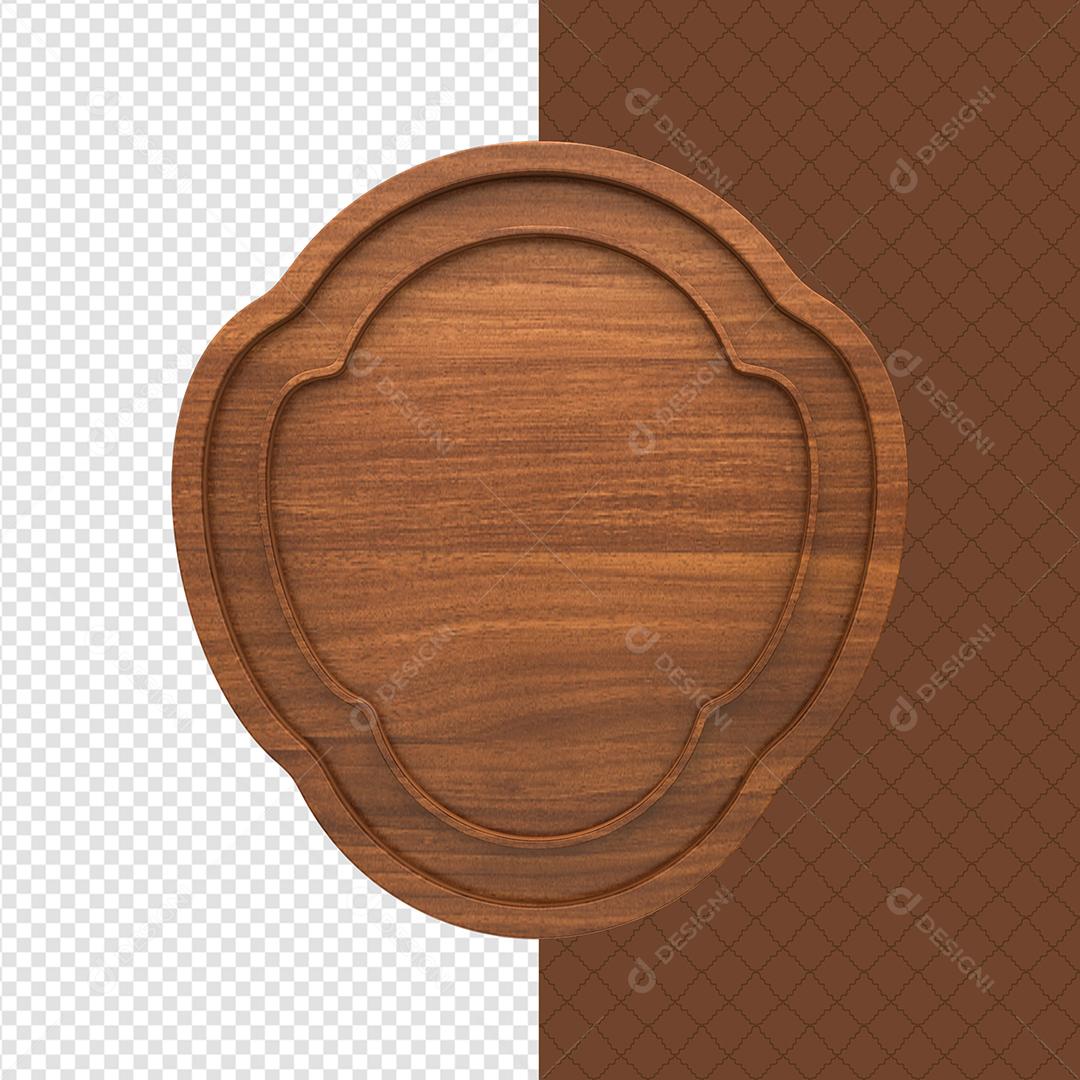 Elemento de Madeira 3D de São João para Composição PSD