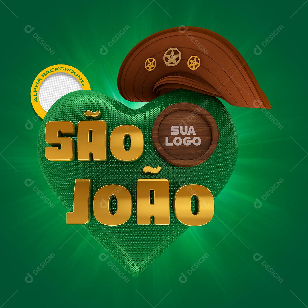 São João Selo 3D Para Composição PSD