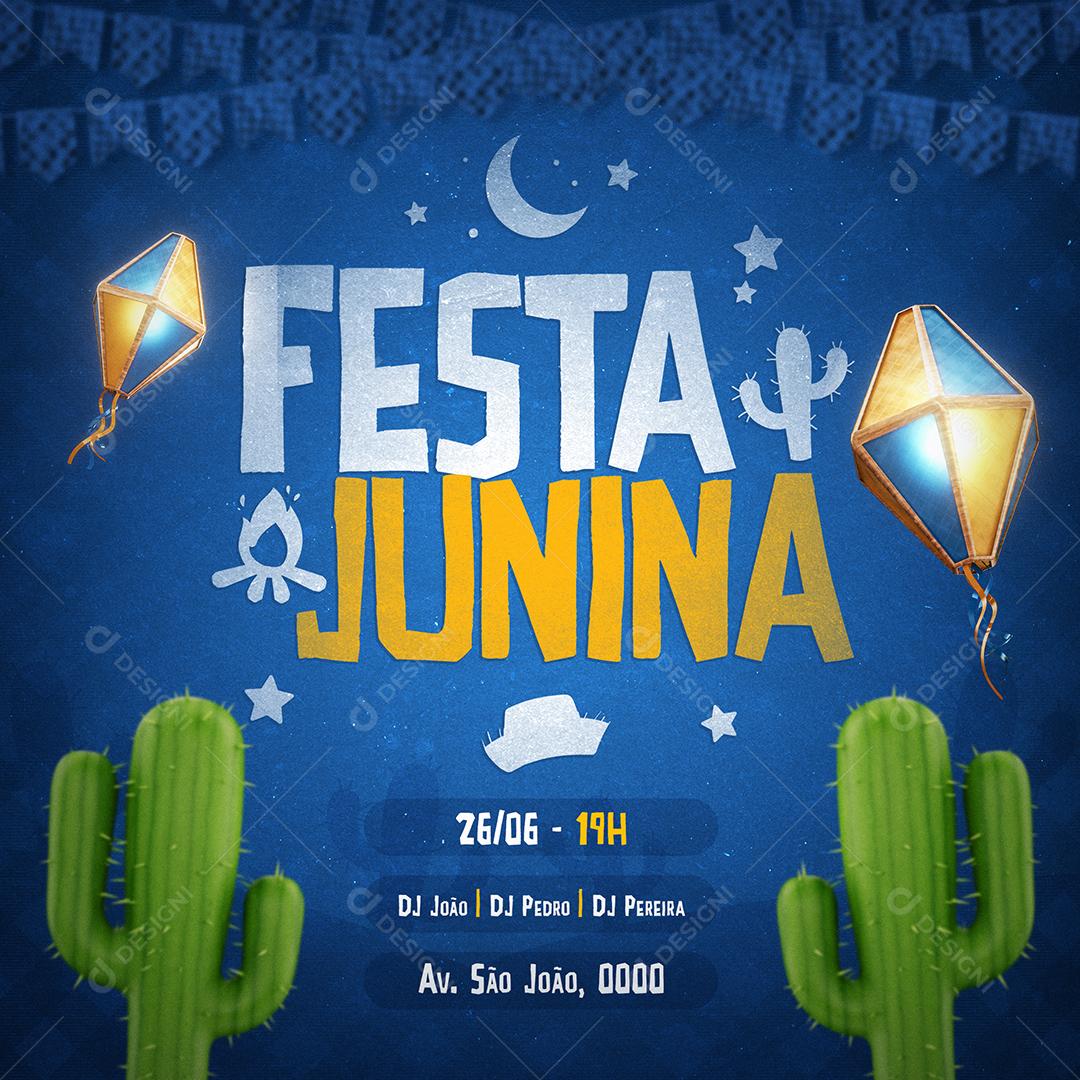 Social Media Festa Junina Flyers PSD Editável
