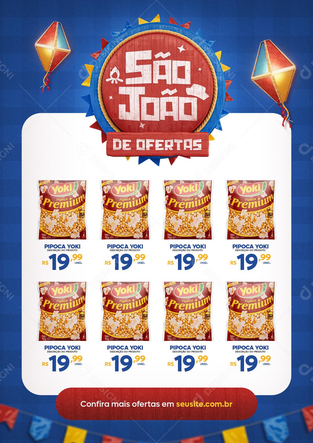 Social Media Encarte São João de Ofertas PSD Editável