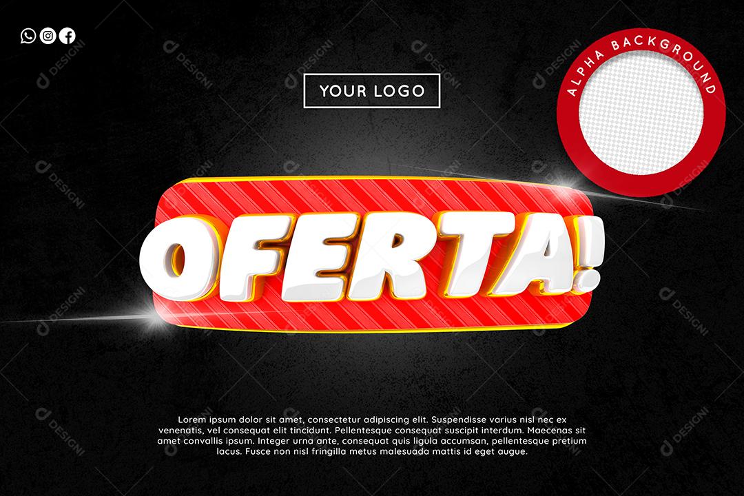 Oferta Vermelha Selo 3D para Composição PSD