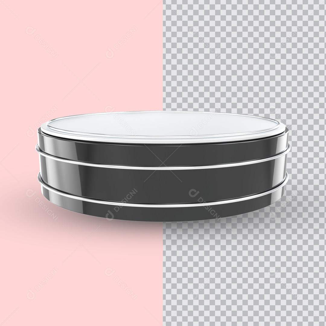 Podium de Metal Elemento 3D para Composição PSD