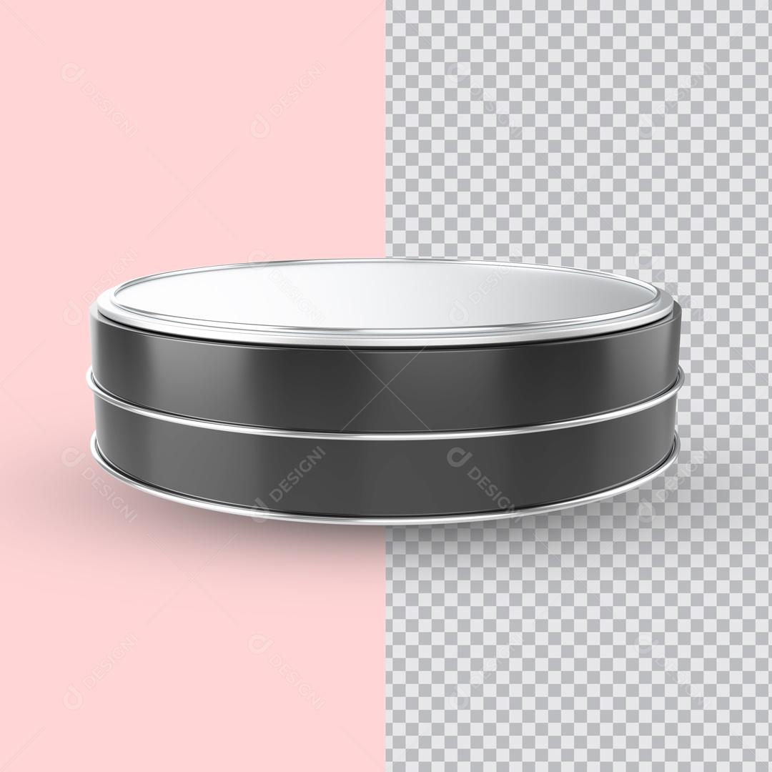 Podium de Metal Elemento 3D para Composição PSD