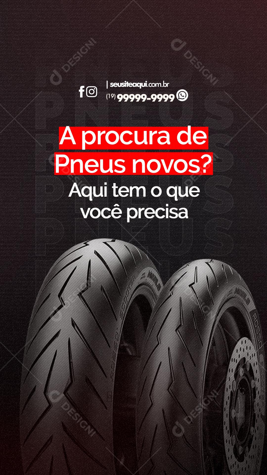 Story Social Media a procura de Pneus novos Oficina Mecânica PSD Editável