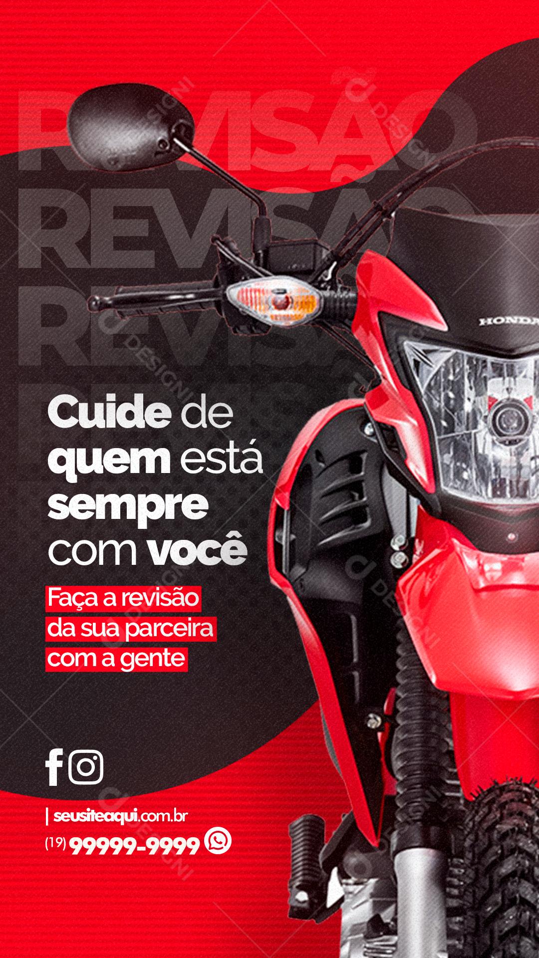 Story Oficina Mecânica Revisão Cuide de quem está sempre com você Social Media PSD Editável