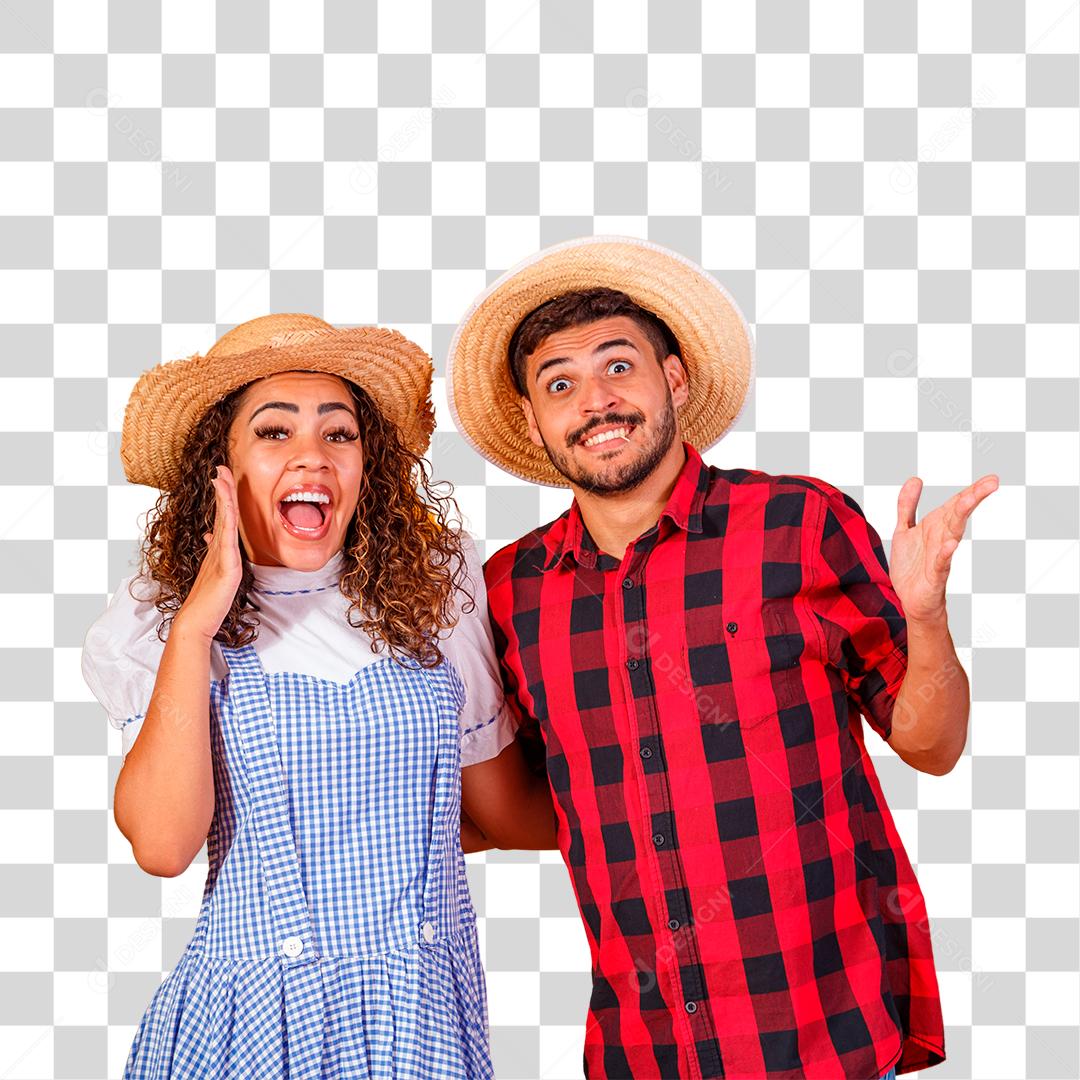 Casal vestindo roupas tradicionais para Festa Junina São João