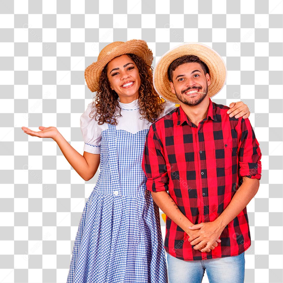 Casal vestindo roupas tradicionais para Festa Junina São João