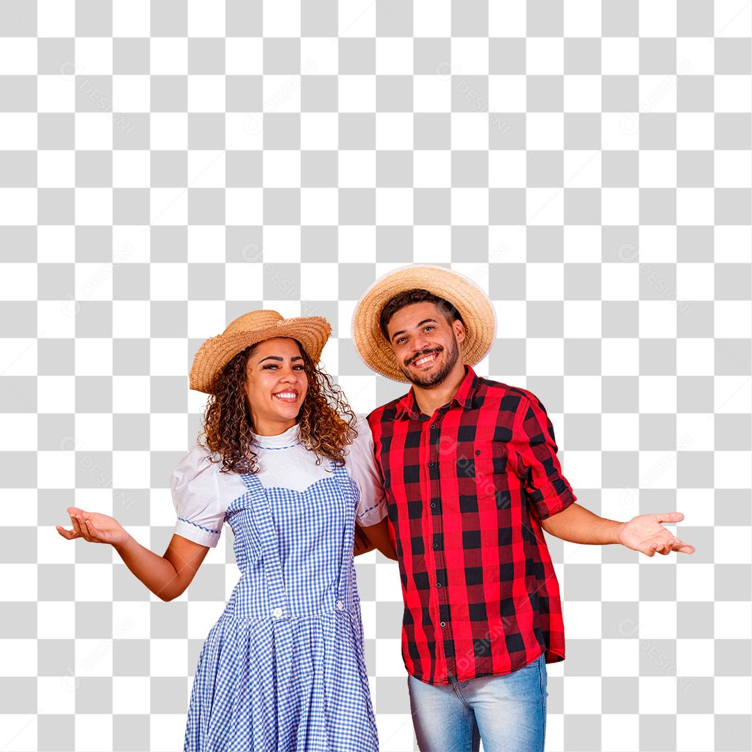 Casal vestindo roupas tradicionais para Festa Junina São João