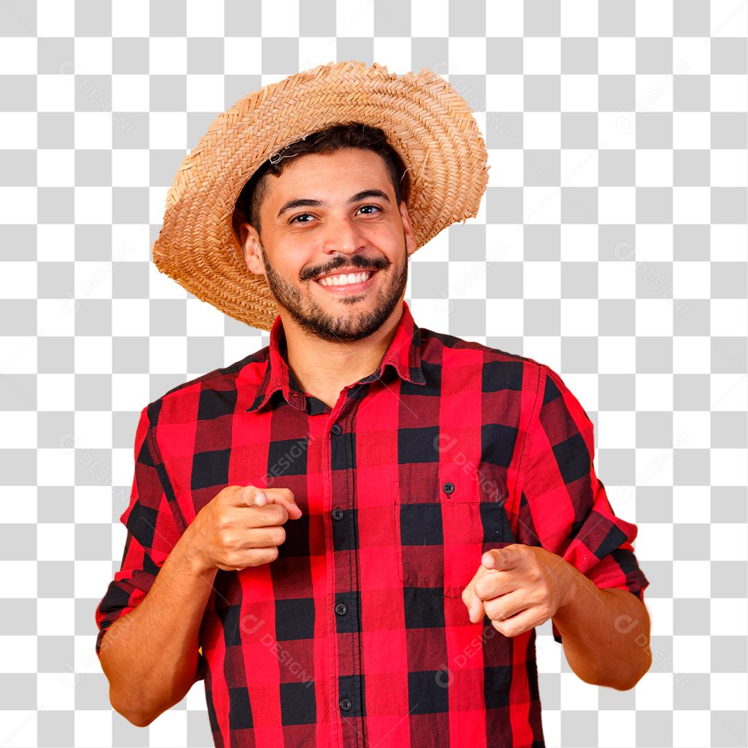 Homem brasileiro vestindo roupas típicas para a Festa Junina São João