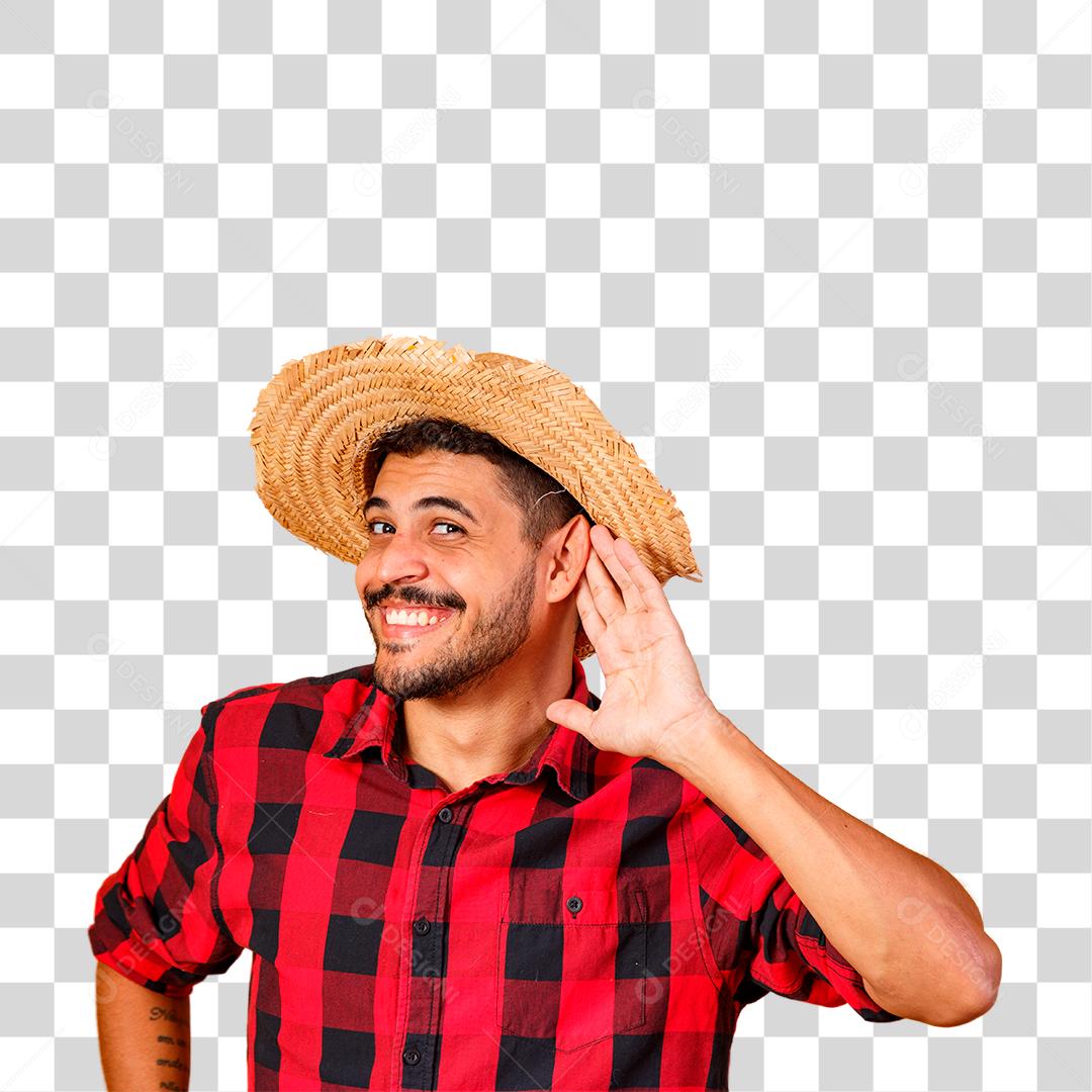 Homem brasileiro vestindo roupas típicas para a Festa Junina