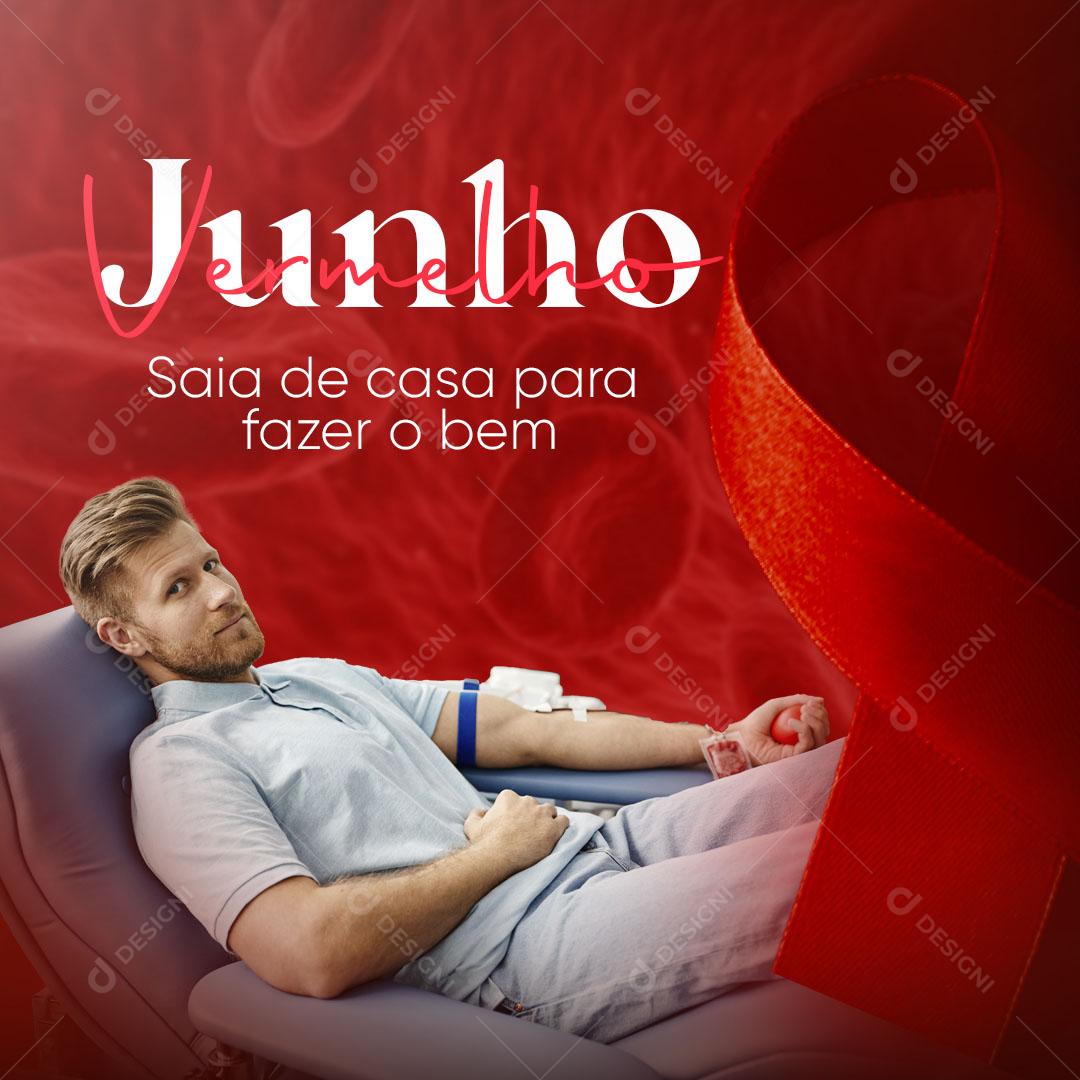 Junho Vermelho Doe Sangue Salve Vidas Social Media PSD Editável