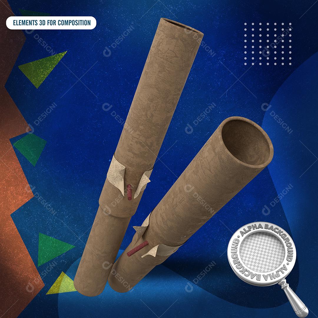 Fogos De Artificio de São João Elemento 3D para Composição PSD