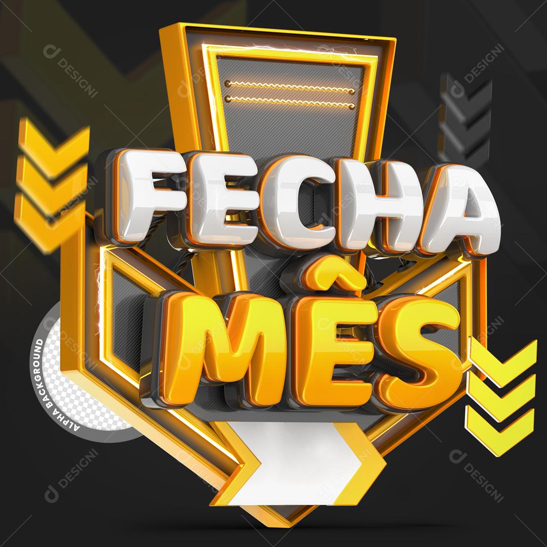 Fecha Mês Amarelo Selo 3D Para Composição PSD