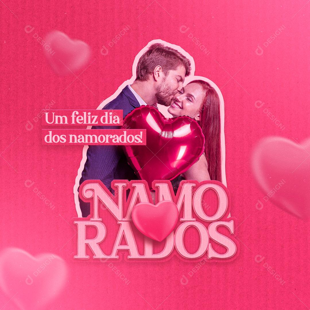 Feliz Dia Dos Namorados Só o Amor Constrói Pontos Indestrutível Social Media PSD Editável