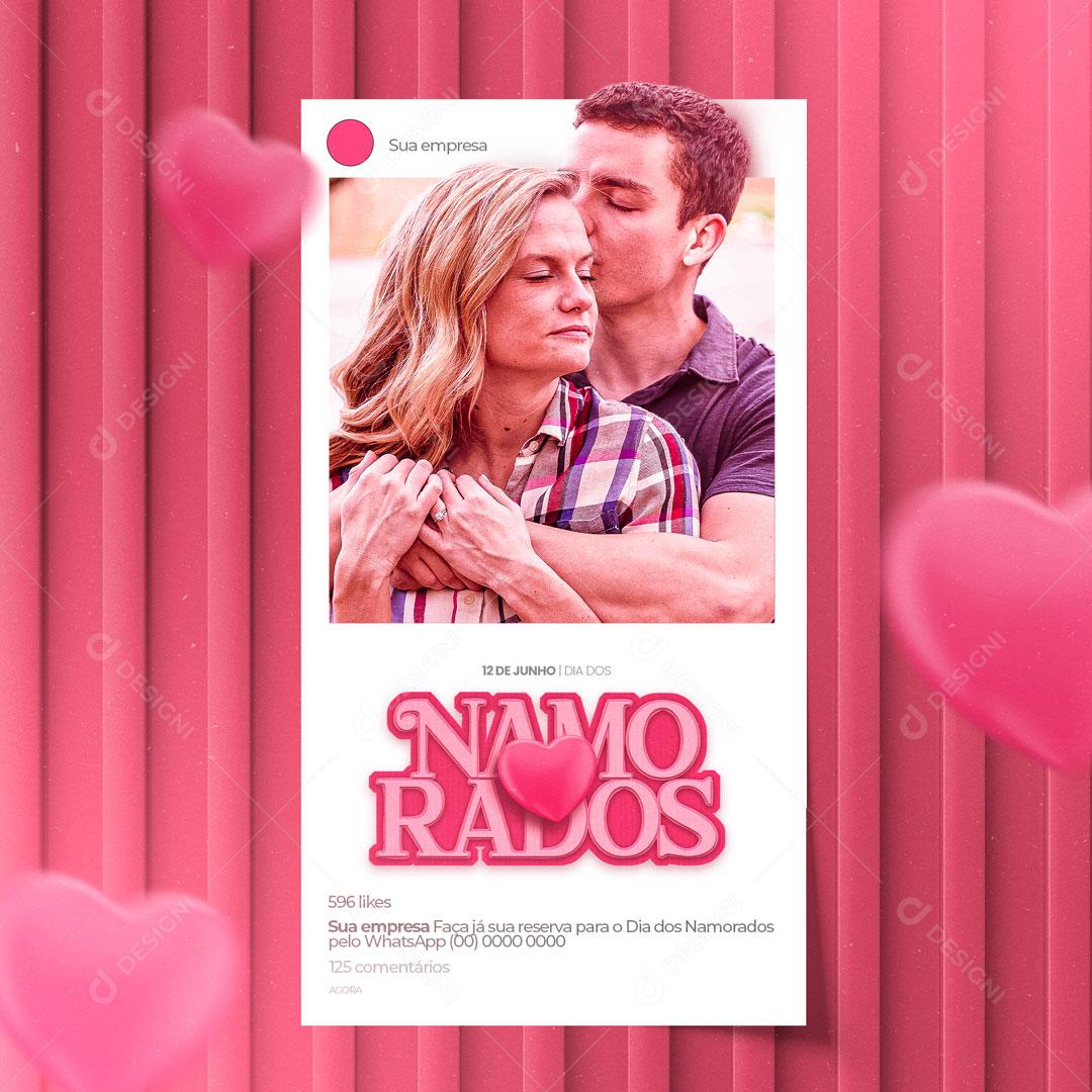 Feliz Dia Dos Namorados 12 de Junho Social Media PSD Editável