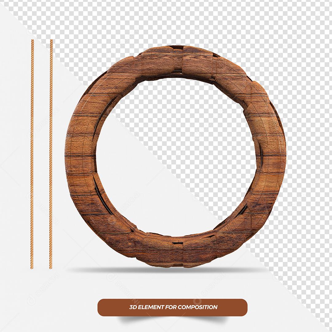 Elemento 3D de Madeira de São João PSD