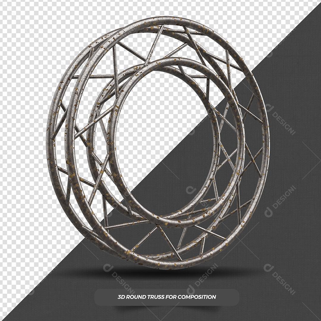 Treliça Redonda São João Elemento 3D para Composição PSD