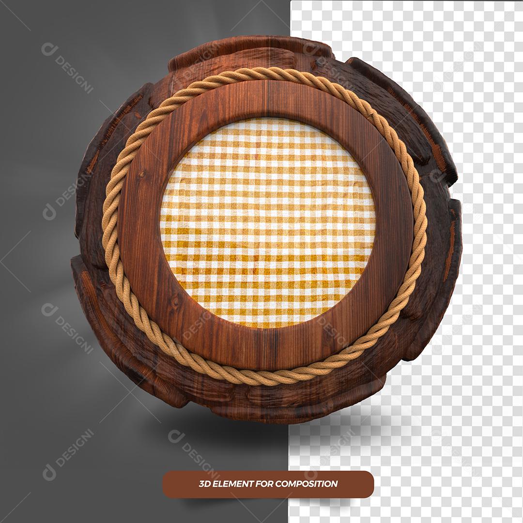 Elemento 3D de Madeira São João Para composição PSD