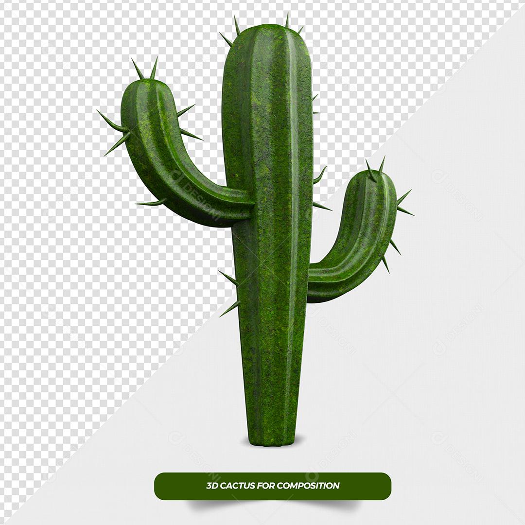 Cacto Verde de São João Elemento 3D PSD