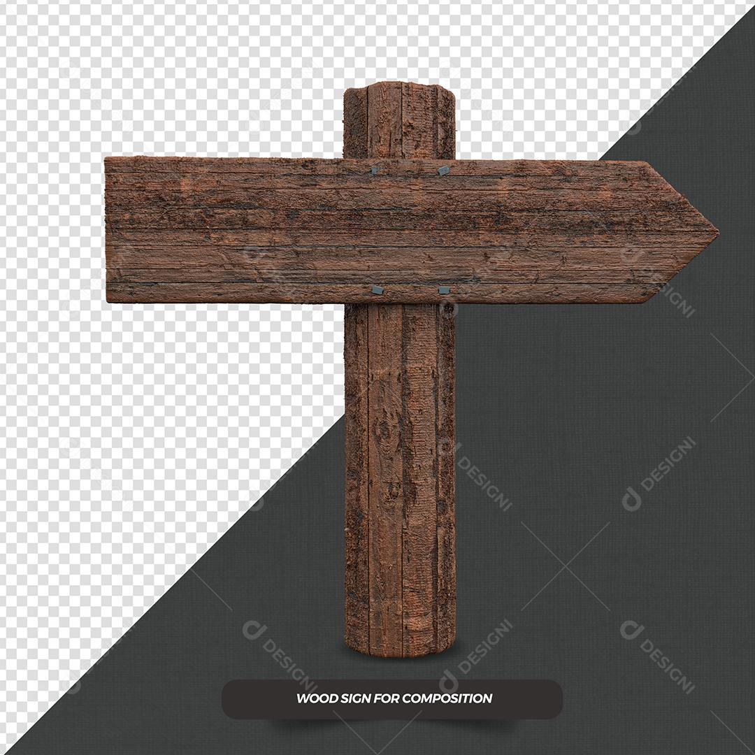 Placa de Madeira de São João Elemento 3D Para Composição PSD