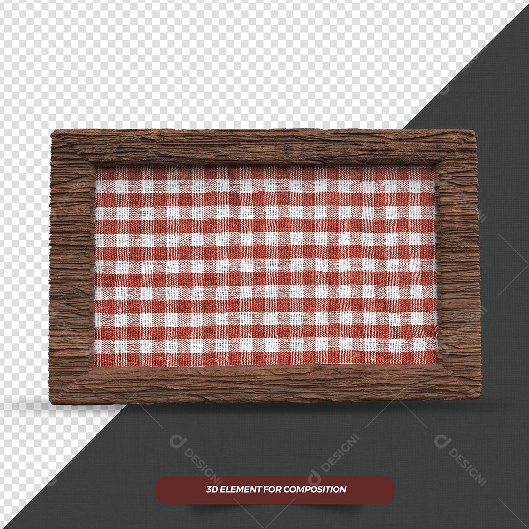Quadro Xadrez Vermelho de São João Elemento 3D PSD