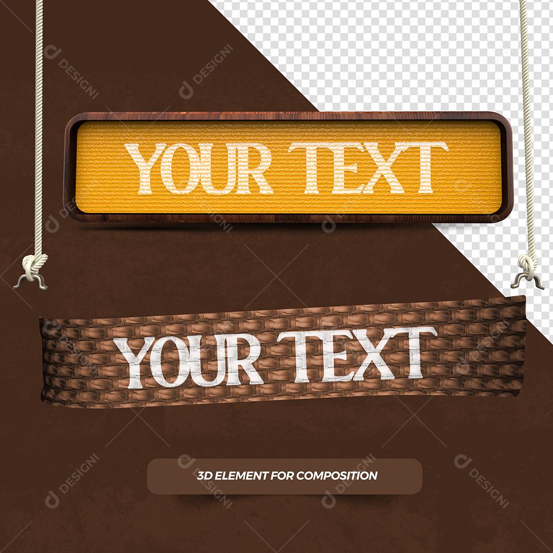 Elementos 3D de São João para Composição PSD