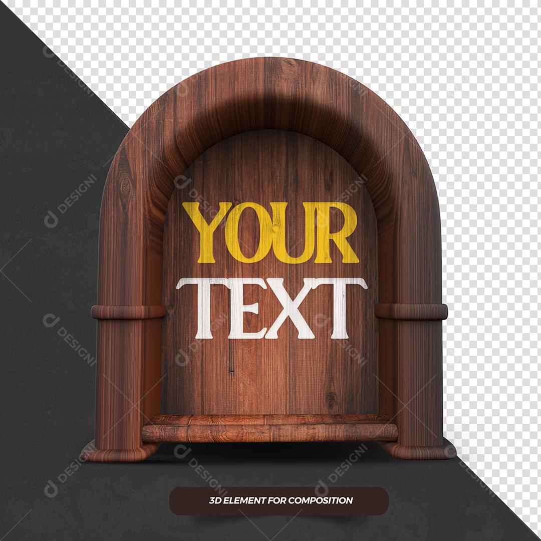 Elemento 3D Porta de São João para Composição PSD