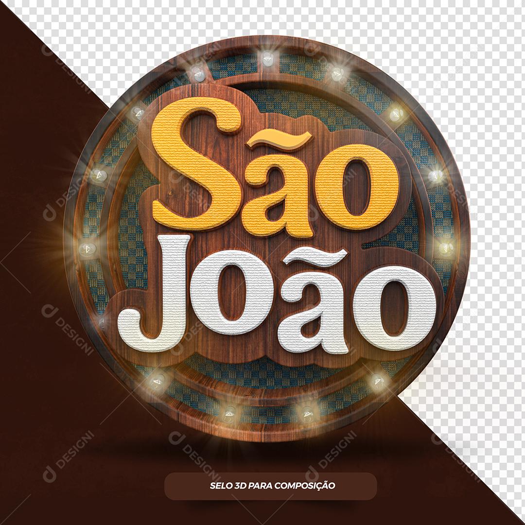São João Selo 3D Para Composição PSD