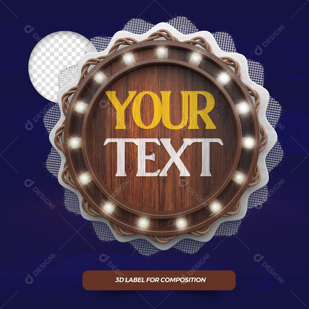 Elemento 3D de São João para Composição PSD