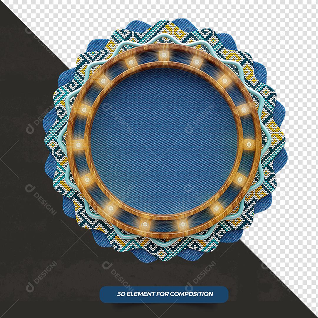 Elemento 3D de São João para Composição PSD