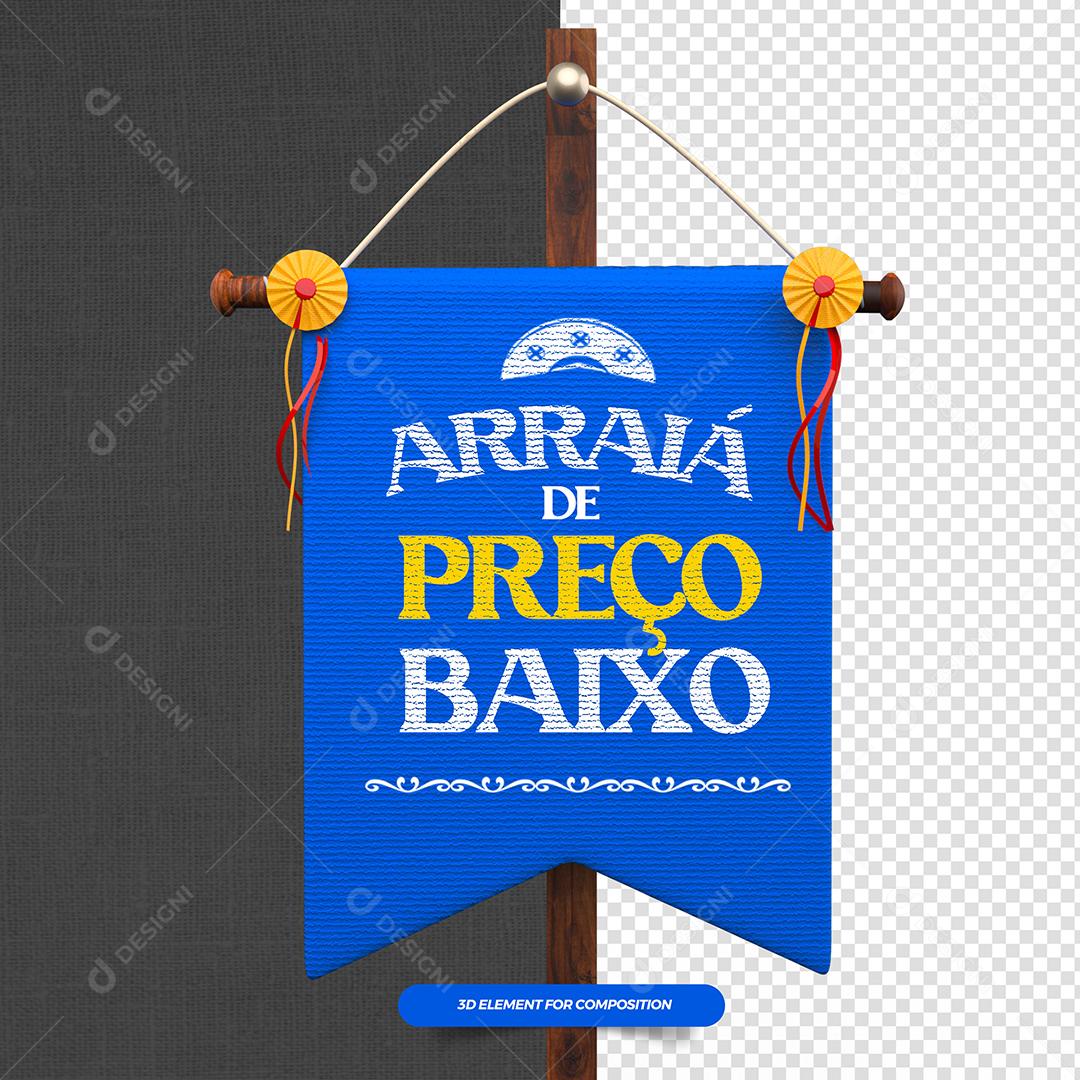 Arraiá de Preço Baixo Elemento 3D PSD
